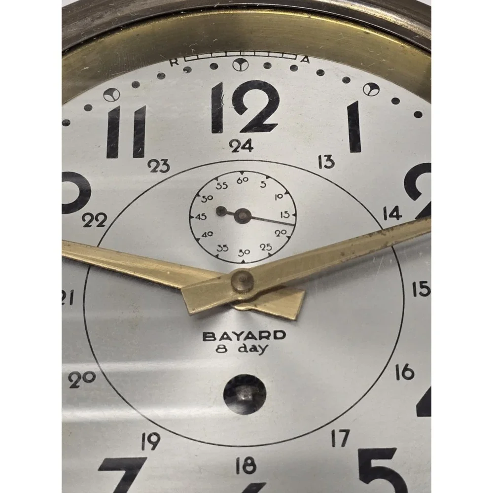 Antique Bayard‎ 8 Day Mechanical Winding Ships Clock Nautical Maritime